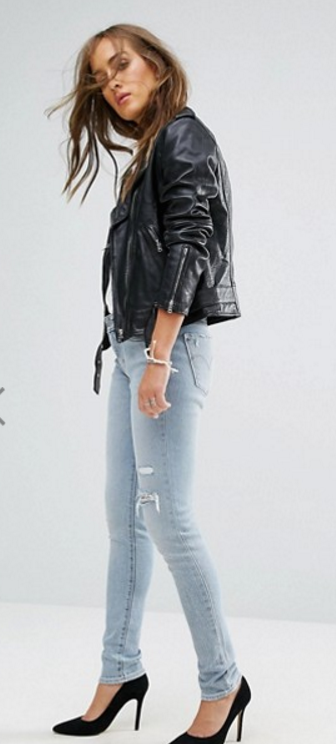 levi's relaxed leather moto jacket